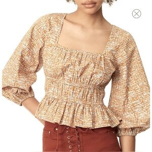 NEW SAM EDELMAN- Peplum Top with Square Neck